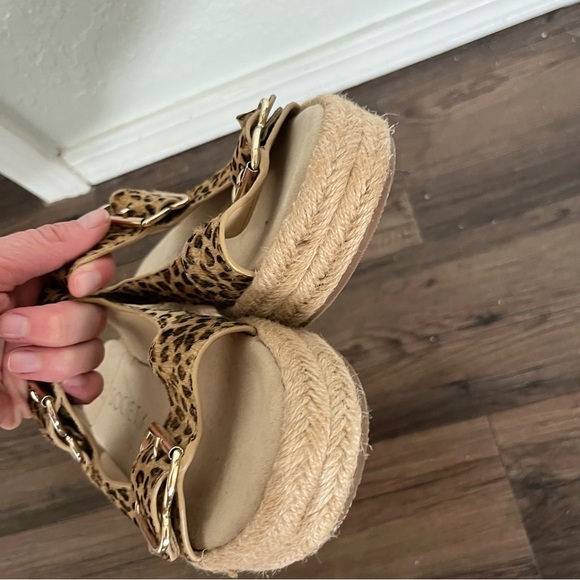 Soul Society Sandals Women's 9 Vanyah Calf Hair Animal Print Jute Espadrille - Picture 5 of 9